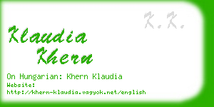 klaudia khern business card